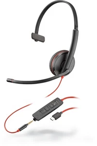 POLY Blackwire C3215 Headset Wired Head-band Office/Call center USB Type-C Bl... - Afbeelding 1 van 1