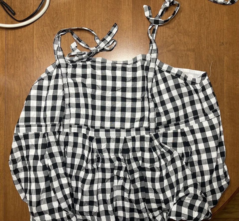 Старый темно-клетчатый майка с ремнями, которые галстук размер 4 x женщин плюс размер  - Изображение 1 из 4