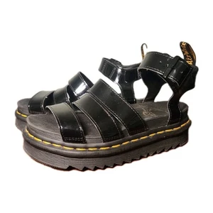 Dr. Martens Blaire Lackleder Riemchen Chunky Sandalen glänzend schwarz Größe 5 - Bild 1 von 10