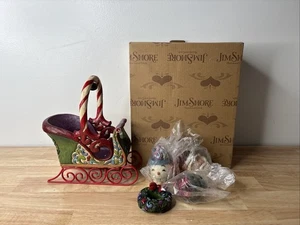 JIM SHORE JINGLE ALL THE WAY - Winter Sleigh w/Hanging Ornaments 5 Pcs - 4031689 - Picture 1 of 6