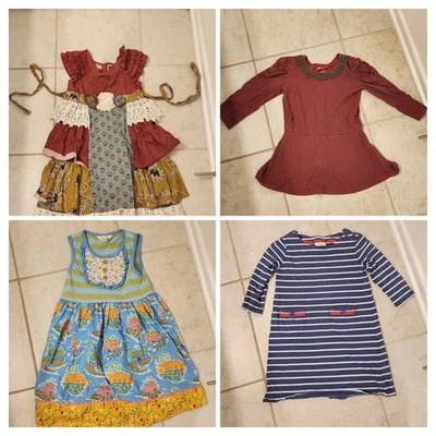 Lot Of 4 Girls Boutique Dresses Size 6 Boden Mustard Pie Matilda Jane #P255 - Image 1 of 3