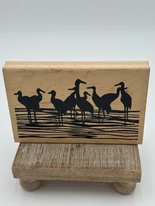 AMERICAN ART STAMPS Rubber Stamp Wood WATER BIRDS - Picture 1 of 2