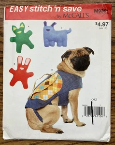 Stitch N Save Pattern M9361 Dog Toys & Backpack Coat Sz XS - XL - Picture 1 of 3
