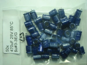 50x 470uF  25V 85°C $u#3-3E/G#22g - Bild 1 von 4
