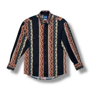 Vintage Wrangler Western Pearl Snap Shirt Aztec Mens Medium • EUC - Picture 1 of 5