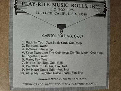 Nickelodeon Orchestrion O-Roll Recut O-867 Fox Trot One-Step Foto 1 de 2