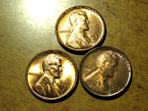 Lovely Gem Brilliant Uncirculated FULL RED 1953PDS Lincoln 3 Coin Year Set D9 - Picture 1 of 2