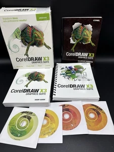 CorelDRAW Graphics Suite X3 4 CD Set Software & Handbook & User Guide - Picture 1 of 3