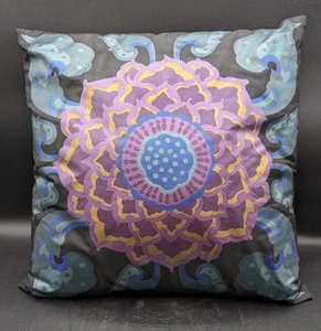 Jim Thompson 100% seta tailandese floreale mandala cuscino lancio con inserto - Foto 1 di 8