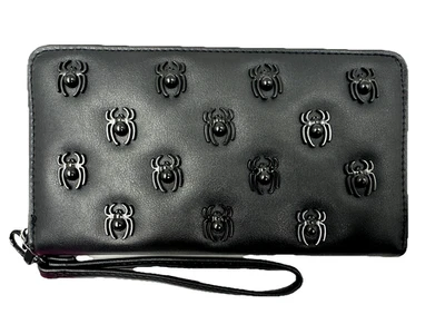Cartera muñeca Betsey Johnson negra con cremallera alrededor arañas correa desmontable Foto 1 de 4