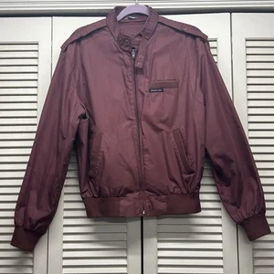 Members Only Bomber Jacket Mens Size 40 Full Zipper Maroon Retro Pockets - Picture 1 of 12