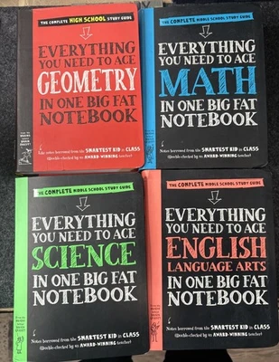 Big Fat Notebook Study Guide Lot Math Science English Geometry Middle School HS - Image 1 of 4