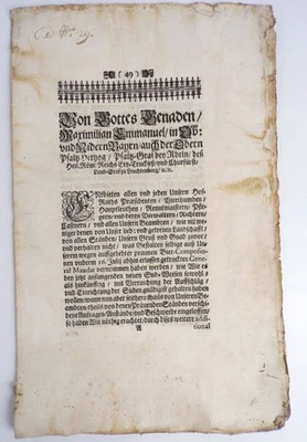 Dekret Beer Brewery 1723 Blue Elector By Bavaria Maximilian Emanuel - Image 1 of 4