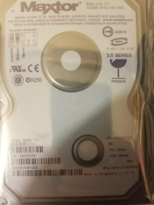 Maxtor 5A320J00810D3 AAA 320GB ATA 3.5" HD RAMB1TV0 NGDD FA08A B8FAA PCB 3015931 - Image 1 of 4