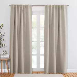 Blackout Curtains Thermal Insulated Window Treatment Panels Room Darkening Black - Picture 1 of 10