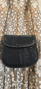 Whiting and Davis Navy Sequined Vintage Crossbody bag Purse Shoulder Handbag. - Picture 1 of 9