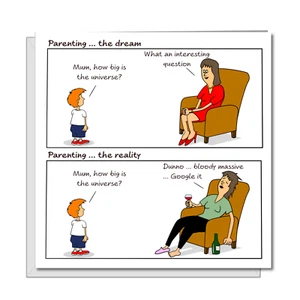 Funny Card for Mother Mum Wife Birthday Mothers Day Son Husband Parenting - Picture 1 of 7