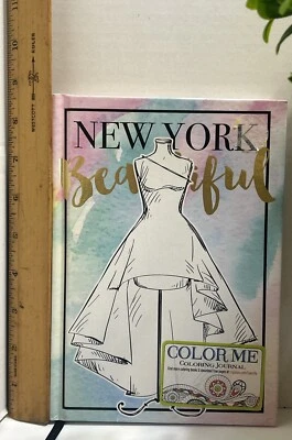 BEAUTIFUL"NEW YORK FASHION IS MY PASSION" COLORING STRESS FREE JOURNAL(B-W) - Image 1 of 4