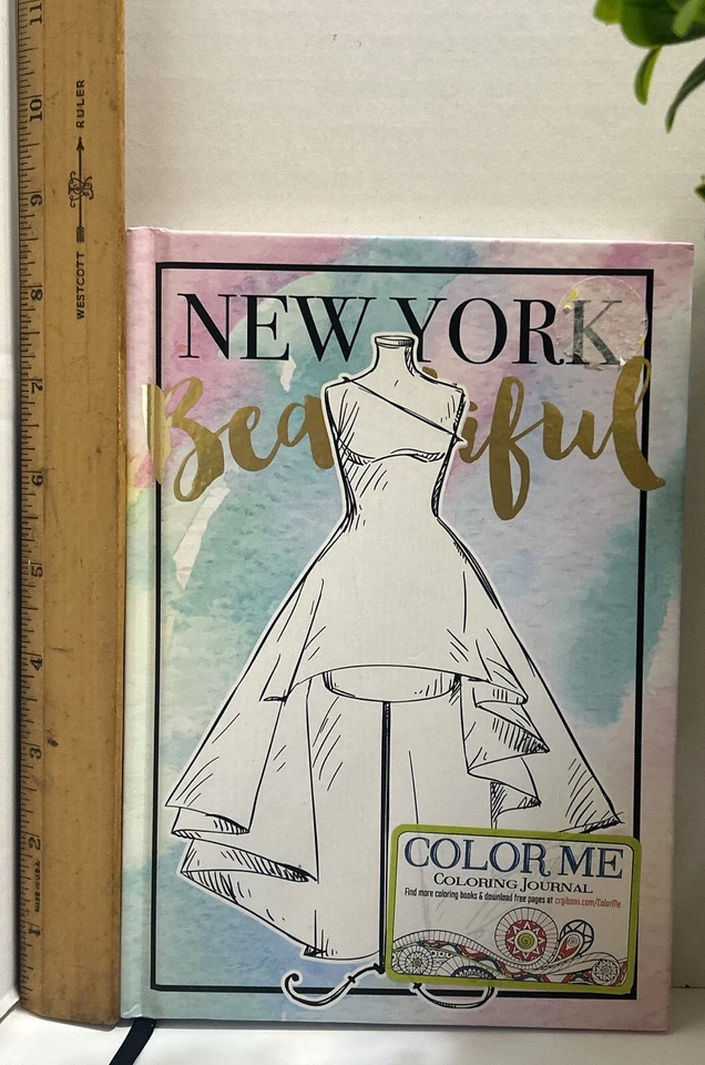 BEAUTIFUL"NEW YORK FASHION IS MY PASSION" COLORING STRESS FREE JOURNAL(B-W) - Image 1 of 4