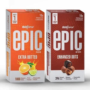 Manforce Epic Passion and Hot Dots, Condoms 10s(Pack of 2) - Picture 1 of 5