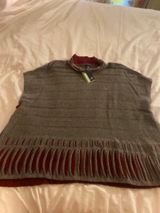 Aine Oceanwave tabard Birch Sweater Womens 100% lambswool Irish Crafts NWT - Picture 1 of 9