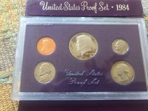 1984 S Proof Set Original Cover 5 Coins US Mint As Pic G095 - Picture 1 of 1