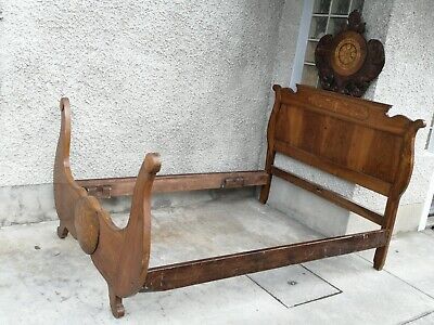 Ancien Lit Double Charles X ? Biedermeier? Italy Bed? Marquetry • 530€