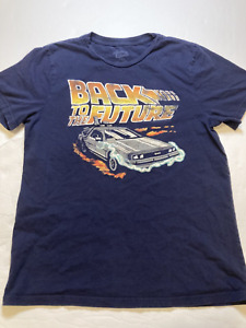 American Classics Shirt Womens L Blue Back To The Future Movie Logo DeLorean SS