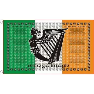 Soldiers Song Flag - 5 x 3 FT - Irish Republican Ireland Erin Go Bragh 1916 - Foto 1 di 3