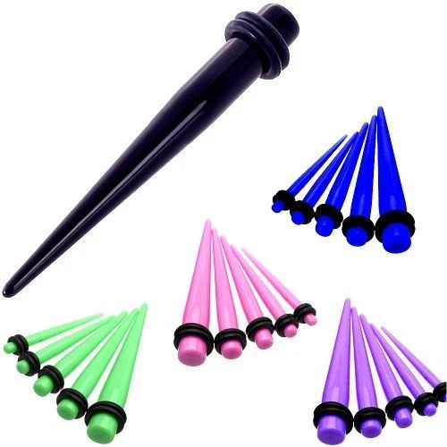 PAAR (2 Stück) Flesh Tunnel Plug Dehner Dehnstab Expander Acryl Kunststoff Ohr - Bild 1 von 1