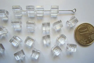 Perlas cubo cristal transparente 6 mm X 20 UNIDADES agujero 1,5 mm abalorios - Imagen 1 de 3