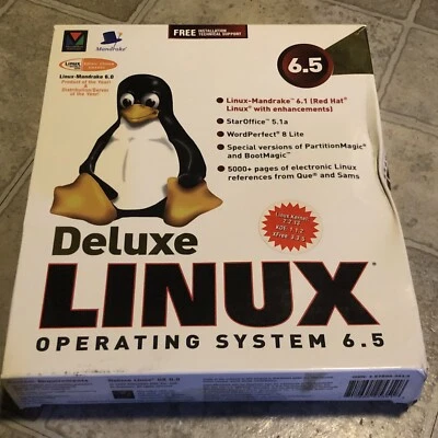 SISTEMA OPERATIVO RED HAT LINUX MANDRAKE 6.5 DELUXE - Nueva caja abierta Foto 1 de 4