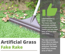 Artificial Grass Rake 45cm Wide Brush For Fake Lawn Astro Turf Garden