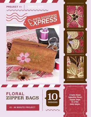 Floral Zipper Bags - Anita Goodesign Express #11 - Image 1 of 2