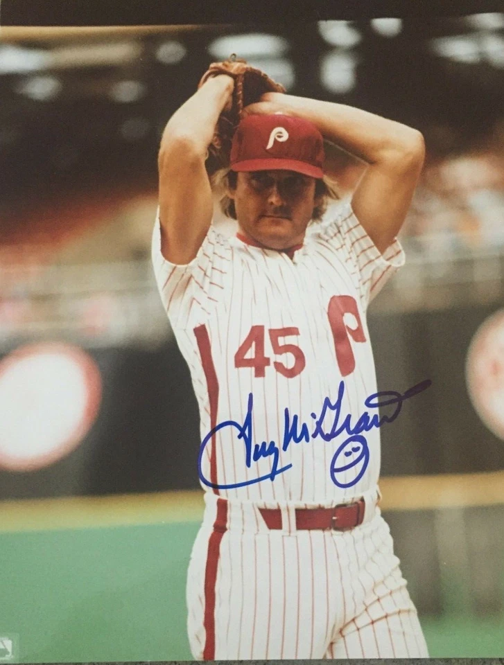 TUG MCGRAW 1980 PHILADELPHIA PHILLIES WORLD SERIES CHAMPS SIGNED 8X10 PHOTO #2 - Image 1 of 1