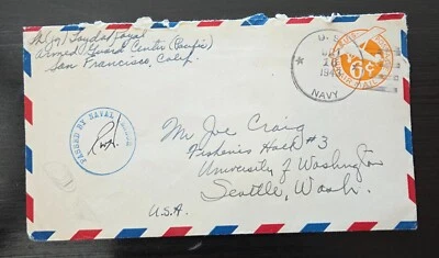 1943' U.S Naval Cover Envelope Naval Censor Passed WWII Cover Navy Envelope - Image 1 of 4