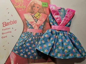 BARBIE MATTEL FASHIONS GREETING CARD 1994 HAPPY BIRTHDAY ABITO GENUINE LABEL - Foto 1 di 4