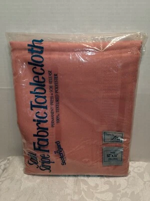 Vintage Satin Stripe Fabric Rose Tablecloth Diana #5350 Oblong 52"x70" *NEW* - Image 1 of 4