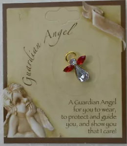 GUARDIAN ANGEL Birthstone Lapel Pin, Hat Pin, JULY, Great Gift Item - Picture 1 of 2
