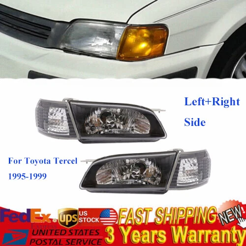 Juego de faros delanteros transparentes izquierda+derecha negro para Toyota Tercel 1995 1999 Foto 1 de 4