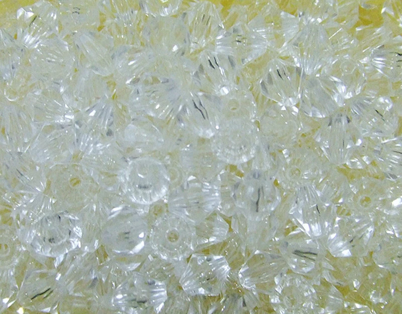  50pz  perline bicono acrilico 8mm colore trasparente - Immagine 1 di 1
