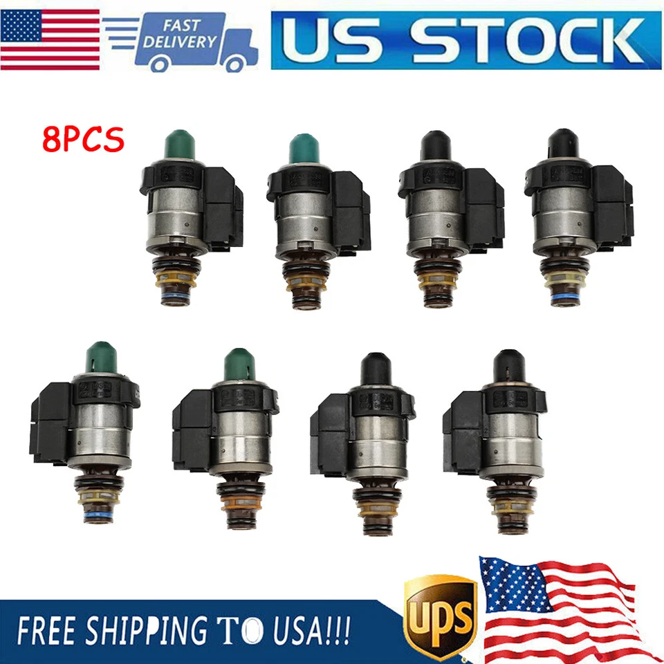 8PCS For Mercedes Benz 722.9 7 Speed Automatic Transmission Solenoids Set Tested Foto 1 de 4