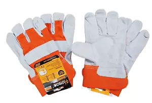 HOTECHE 2 Pairs Garden Work Utility Glove Cow Leather Split Large size 433010 - Picture 1 of 4