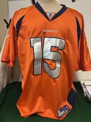 Camiseta Tim Tebow de los Denver Broncos NFL naranja cosida #15 Reebok Onfield talla 48 Foto 1 de 4