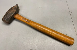 Vintage Unbranded 3 lbs. Cross Peen Hammer Blacksmith with Handle - Picture 1 of 7