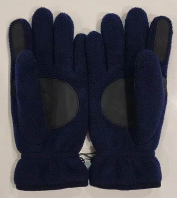 Guantes de invierno Lands' End PolarTec Fleece, hombres, azul marino con parches de palma Foto 1 de 4