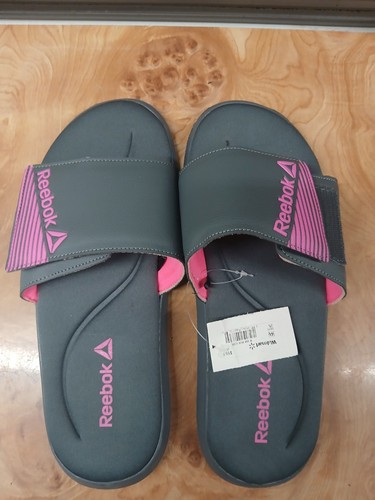 Reebok scivoli comodi donna nuovi con etichetta rosa e grigio taglia 11