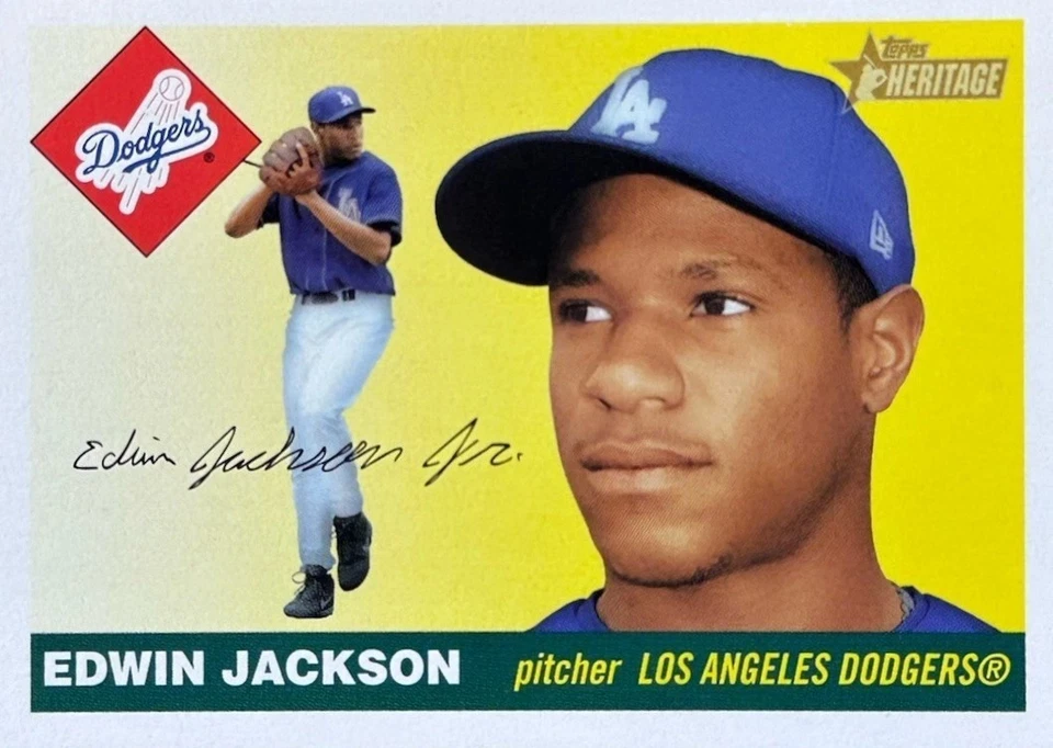 Topps Heritage SP 2004 impresión corta #458 Edwin Jackson - Los Angeles Dodgers Foto 1 de 1