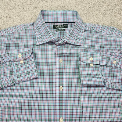 Camisa a Cuadros Lauren Ralph Lauren Para Hombres Calce Clásico Elastizada 16 1/2 34/35 Sin Hierro Foto 1 de 4