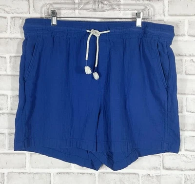 Old Navy Shorts Womens Sz XL Blue Cotton Pull On Pocket Drawstring Elastic Waist - Image 1 of 4